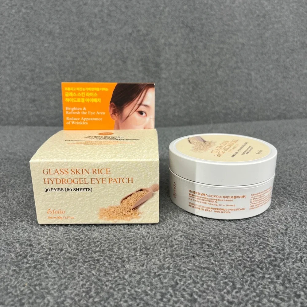 Esfolio Glass Skin Rice Hydrogel Eye Patch 60ct Brightening Anti-Wrinkle
